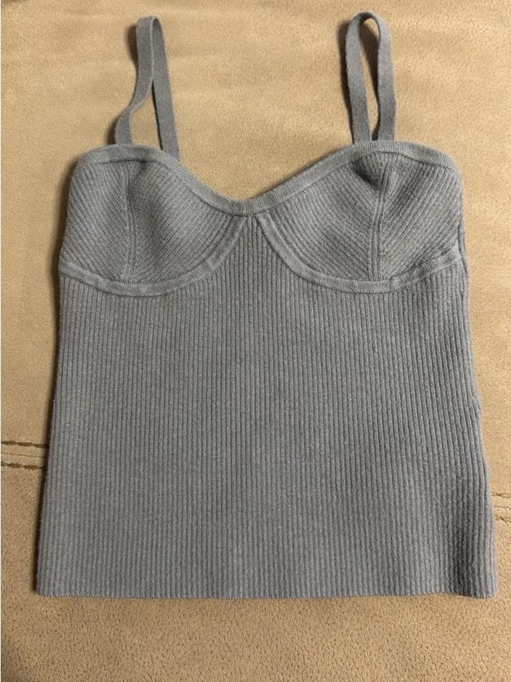 Madewell Gray Ribbed Bustier Cami